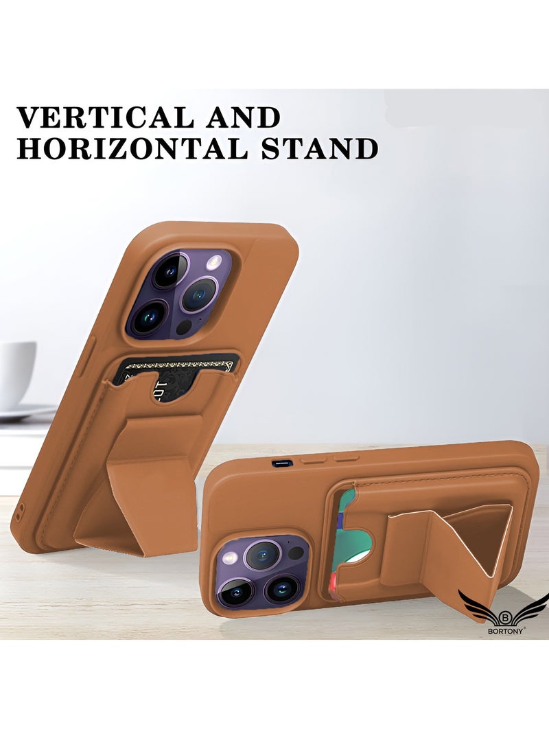 BORTONY iPhone 16 Pro Max Case with Card Holder Magnetic Kickstand PU Leather Shockproof Protective Cover for iPhone 16 Pro Max 6.9 Inch - Image 5