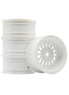 1/10 Flat Running Drift Racing Rv HSP94123 Electroplated Nylon Wheel Tire Wheel Frame Offset3-9mm-Color:6 Degrees-white