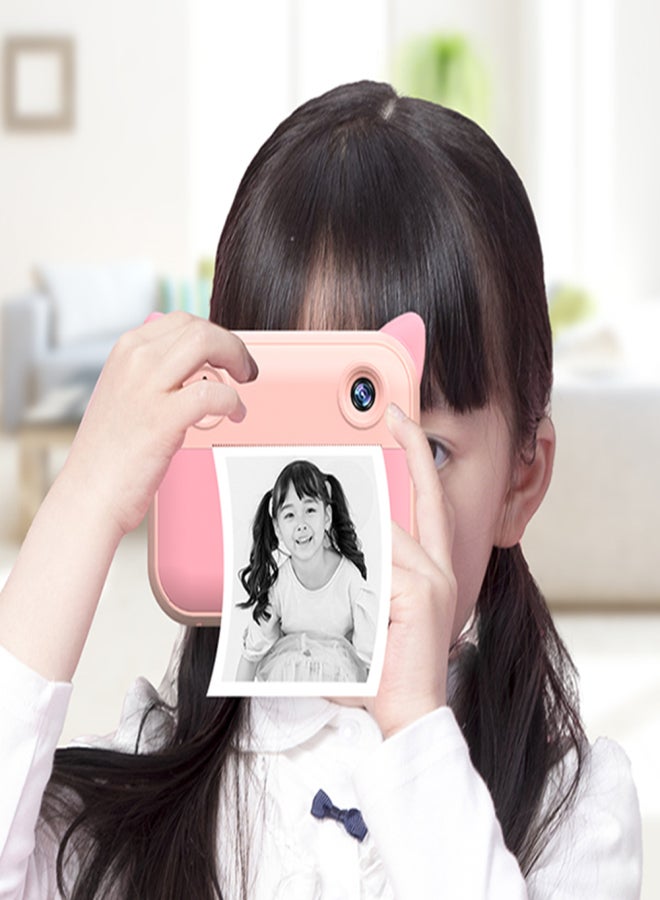 Cute Kids Instant Print Camera 1080P Digital Video Camera Dual Camera Lens 12MP 2.4 Inch LCD Screen Built-in Battery Birthday Festival Christmas Gift for Boys Girls - Image 2