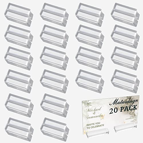 Mutualsign Place Card Holders 20 PCS Clear Acrylic Sign Holder, 3" Table Numbers Stands With Card Slot, Place Sign Holders For Name, Menu, Numbers - Image 1