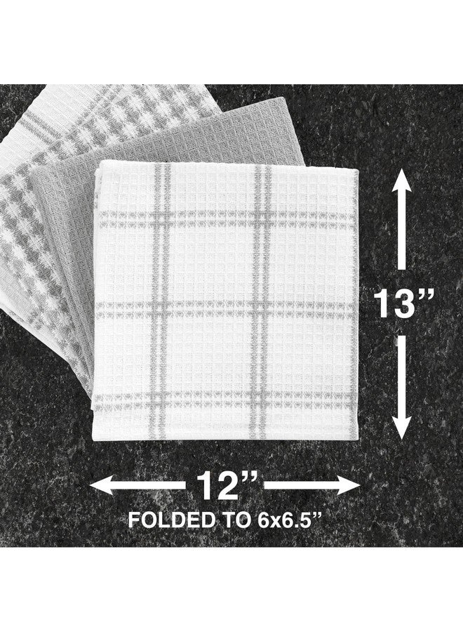T-FAL Premium Waffle Dish Cloths: Highly Absorbent, Super Soft Long Lasting - 100% Cotton, 12"x13" Flat Waffle Dish Towel for Cleaning & Drying Dishes, (4-Pack), Grey - Image 5