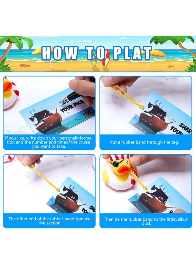 Poen 24 Pcs Mini Pirate Rubber Ducks 2 Inch Cruise Yellow Duck with 24 Pcs Tags Bathtub Pool Toys Pirate Party Favors for Carnival Supplies Baby Shower Birthday Christmas Party Favor Gifts - Image 4