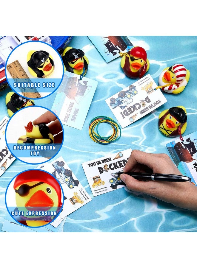 Poen 24 Pcs Mini Pirate Rubber Ducks 2 Inch Cruise Yellow Duck with 24 Pcs Tags Bathtub Pool Toys Pirate Party Favors for Carnival Supplies Baby Shower Birthday Christmas Party Favor Gifts - Image 3