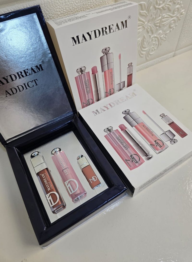 مي دريم مجموعة الجمال من مي دريم روج سائل ثابت وجلوس شفايف ومرطب شفاه - Image 2