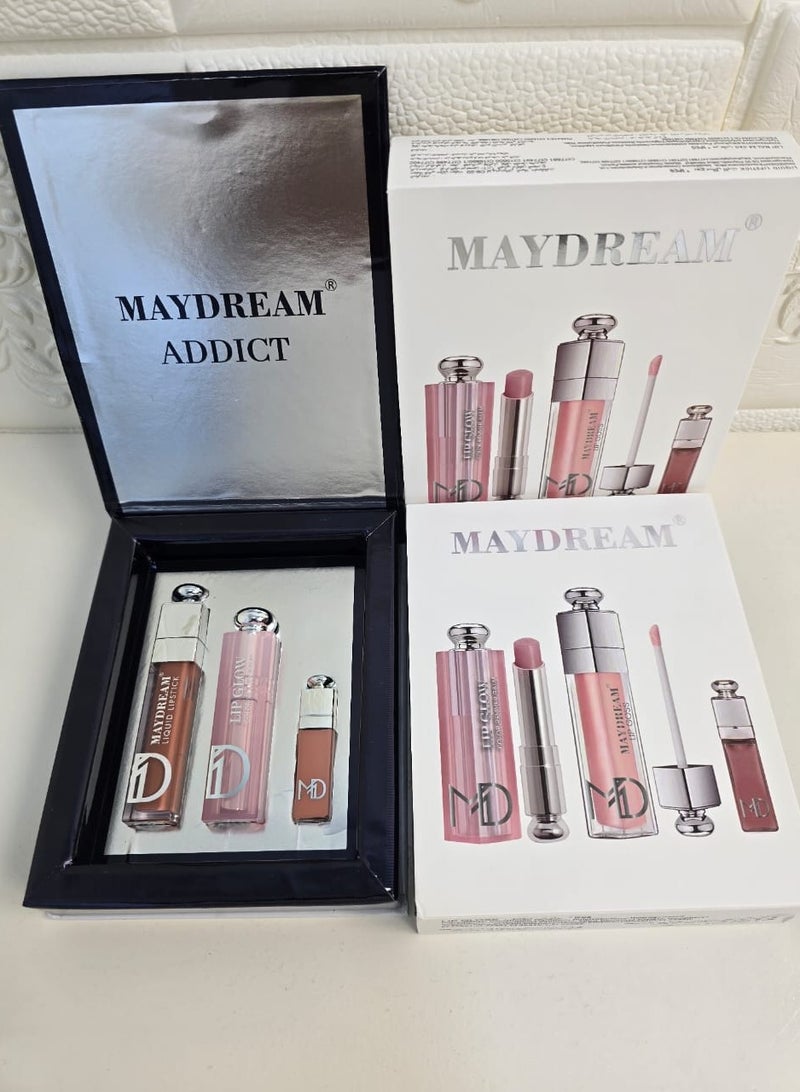 مي دريم مجموعة الجمال من مي دريم روج سائل ثابت وجلوس شفايف ومرطب شفاه - Image 3