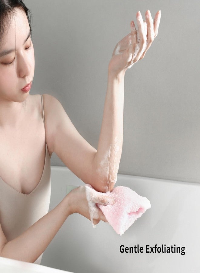 SHIMOYAMA منشفة استحمام شيموياما، منشفة تقشير، لوفة استحمام، فرك الجسم (وردي) - Image 3