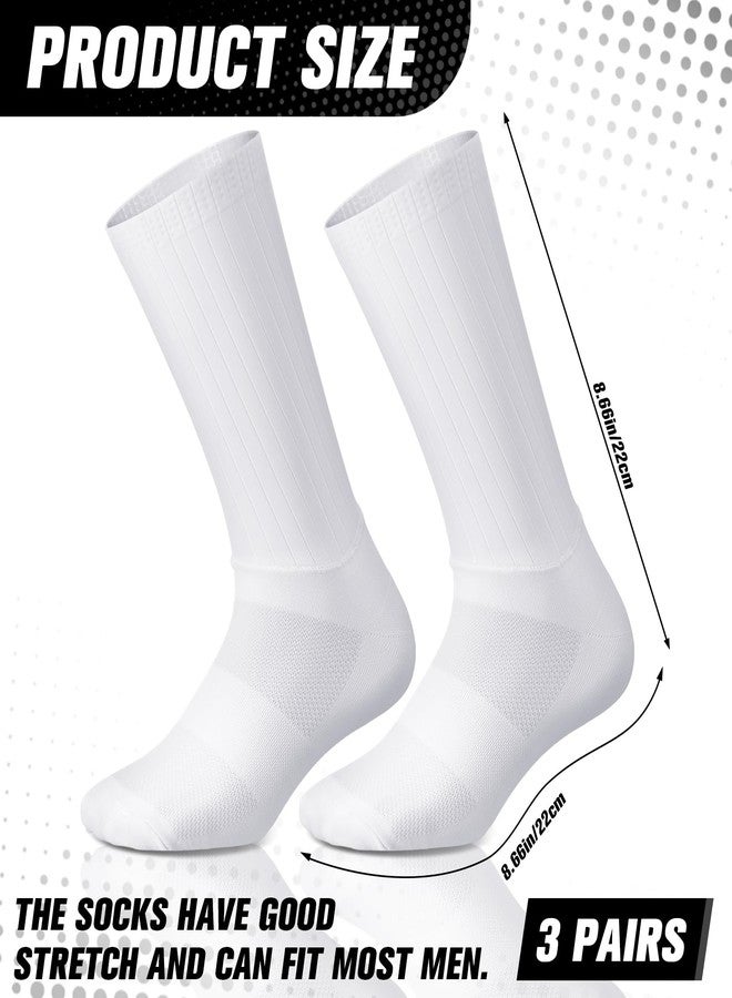 نيوكوت جوارب نيوكوت الهوائية 3 أزواج، جوارب هوائية مضادة للانزلاق بخطوط سيليكون، مناسبة لرياضة ركوب الدراجات والجري للرجال والنساء (أبيض) - Image 2