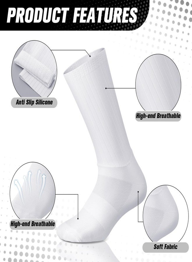 نيوكوت جوارب نيوكوت الهوائية 3 أزواج، جوارب هوائية مضادة للانزلاق بخطوط سيليكون، مناسبة لرياضة ركوب الدراجات والجري للرجال والنساء (أبيض) - Image 3