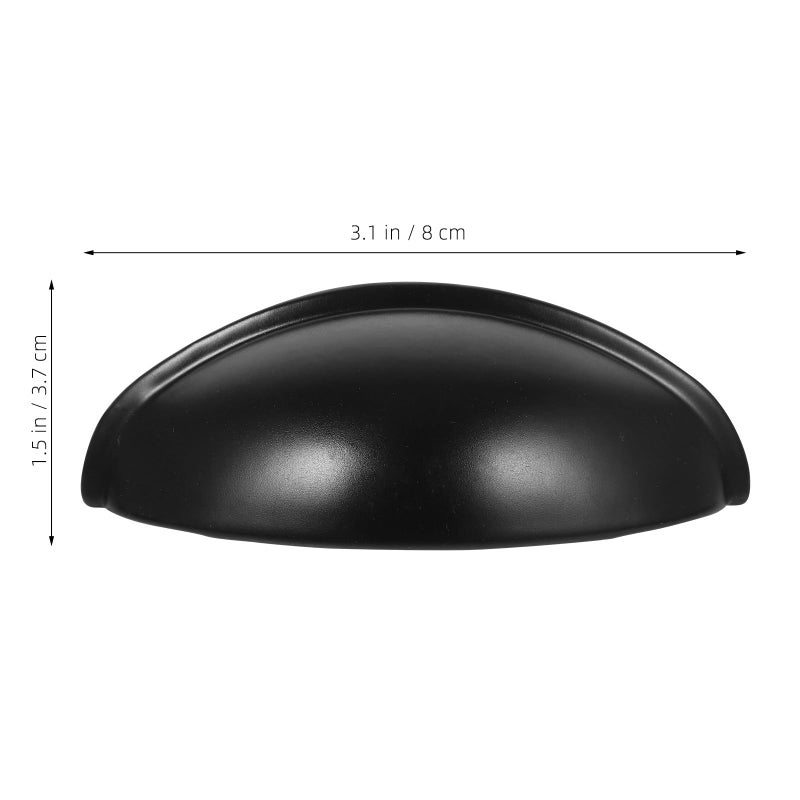 Vintage Alloy Semicircle Drawer Pull Handles Black Cabinet Wardrobe Hardware - Image 3