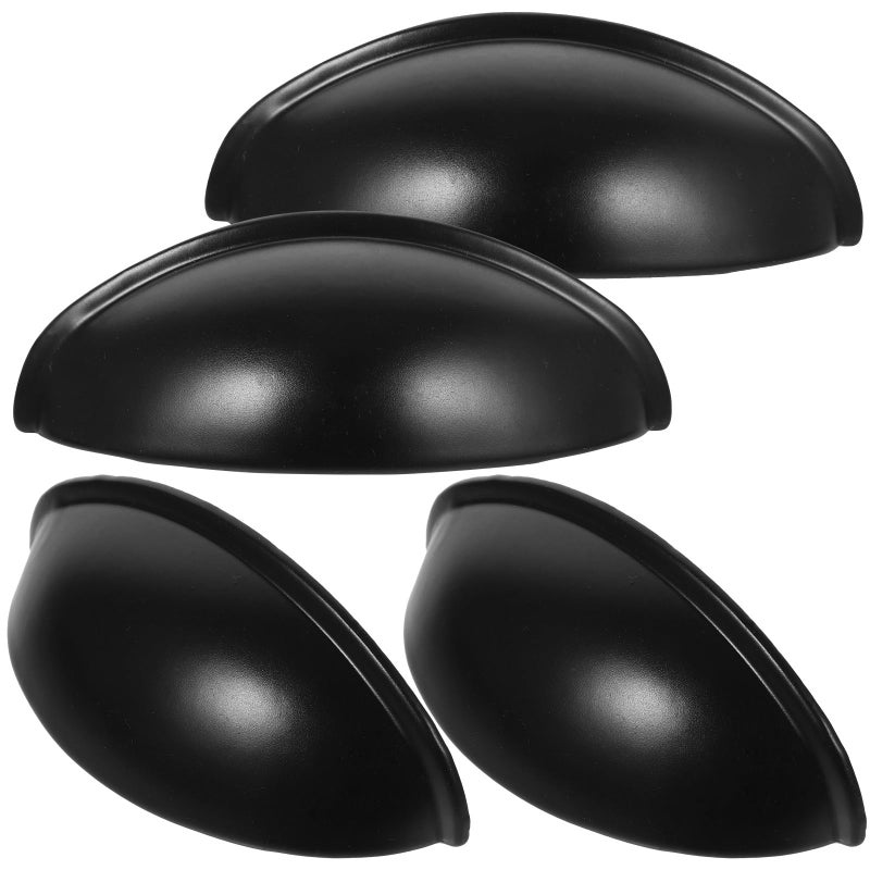 Vintage Alloy Semicircle Drawer Pull Handles Black Cabinet Wardrobe Hardware - Image 2