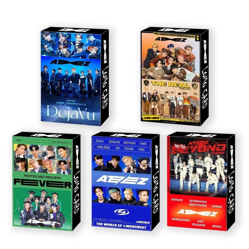 HOMRAA 5 Pack/150 Pcs Lomo Card Kpop Photocards Greeting Card with Postcards for Ateez - Image 1