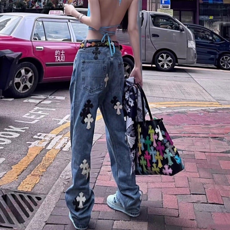 Unisex Classic Denim Jeans Loose Fit Daily Outdoor Wear - Image 2