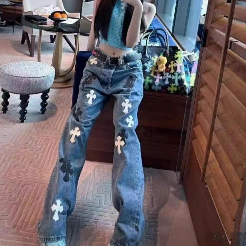 Unisex Classic Denim Jeans Loose Fit Daily Outdoor Wear - Image 1