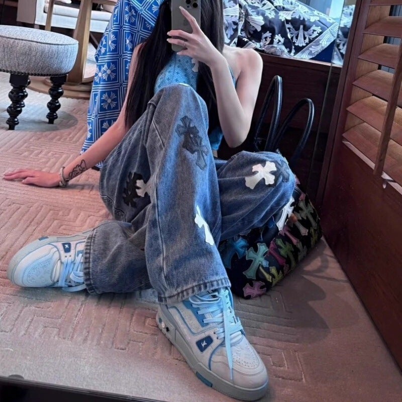 Unisex Classic Denim Jeans Loose Fit Daily Outdoor Wear - Image 3