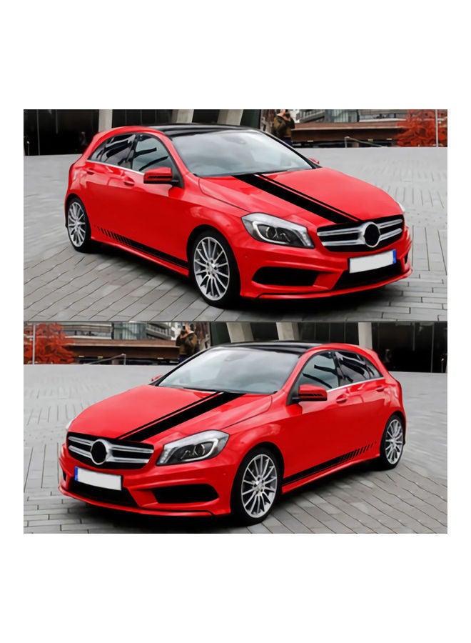 NIBEMINENT 5-Piece Universal Car Racing Body Side Stripe Skirt Roof Hood Decal Sticker - Image 2