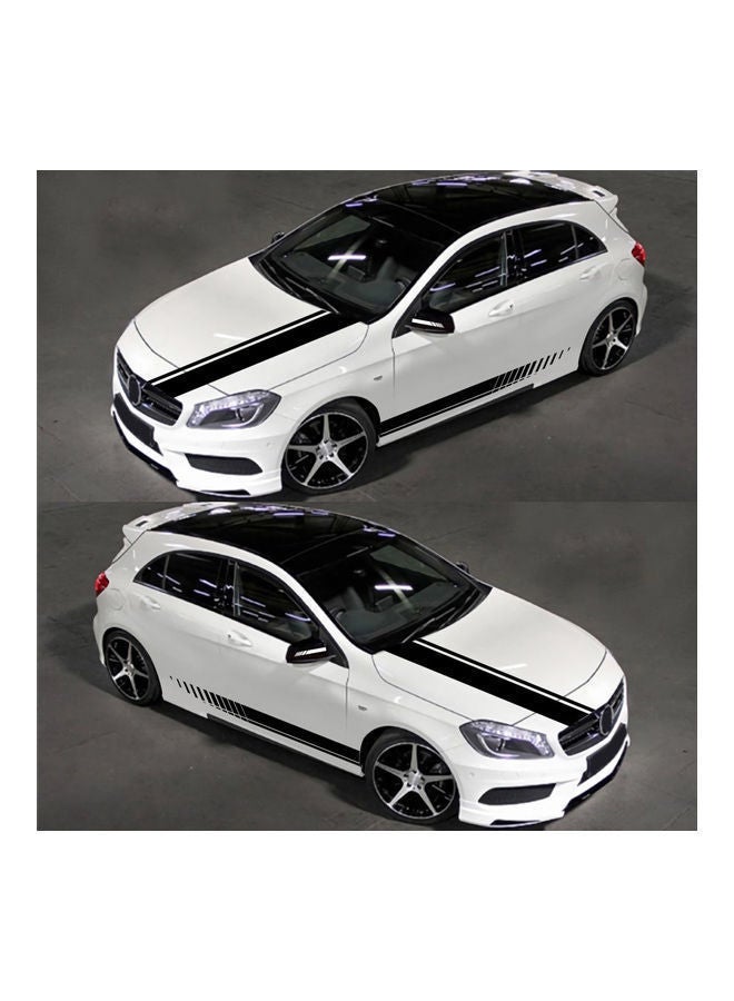 NIBEMINENT 5-Piece Universal Car Racing Body Side Stripe Skirt Roof Hood Decal Sticker - Image 3