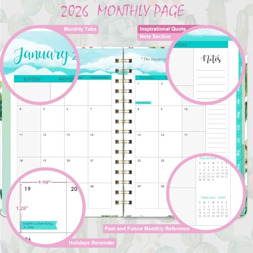 MaaIbok 2026 Planner - Planner 2026, 2026 Planner Weekly and Monthly, Jan 2026 - Dec 2026, 8.5" x 6.4", Calendar Planner with Hardcover, Twin - Wire Binding, Monthly Tabs, Elastic Closure, Daily Organizer - Image 3