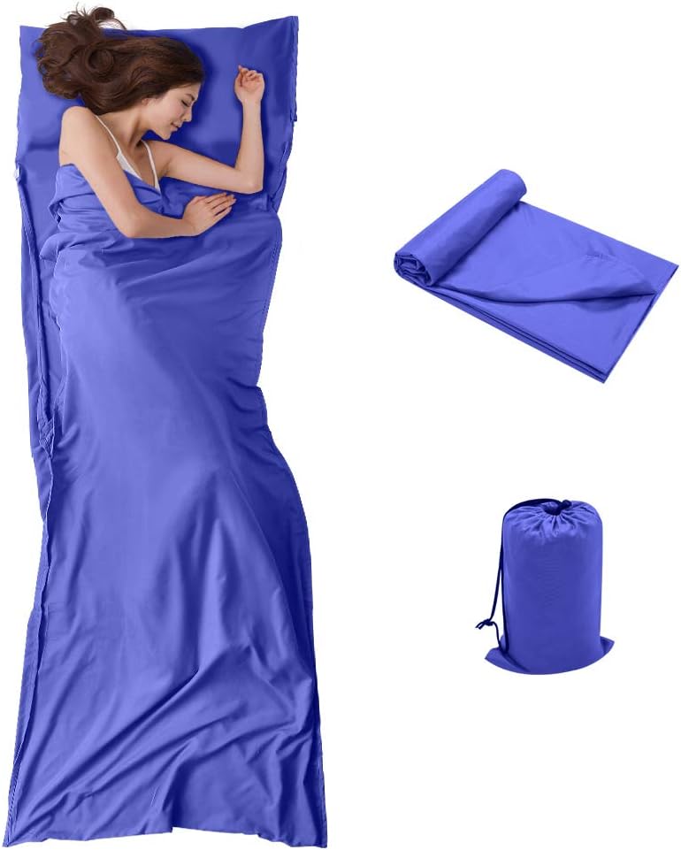 OUTEST Travel and Camping Sheet Sleeping Bag Liner - Lightweight Compact and Portable Adult Sleeping Bag - Ideal for Traveling,Hostels and Camping - Image 1