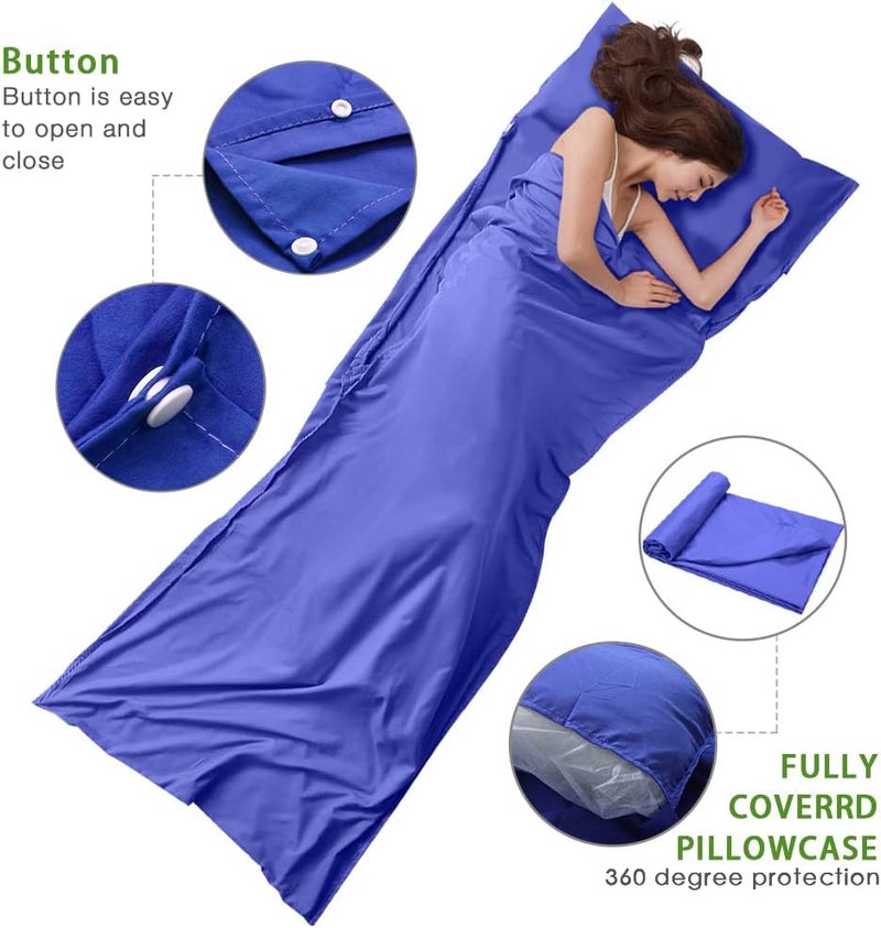 OUTEST Travel and Camping Sheet Sleeping Bag Liner - Lightweight Compact and Portable Adult Sleeping Bag - Ideal for Traveling,Hostels and Camping - Image 3