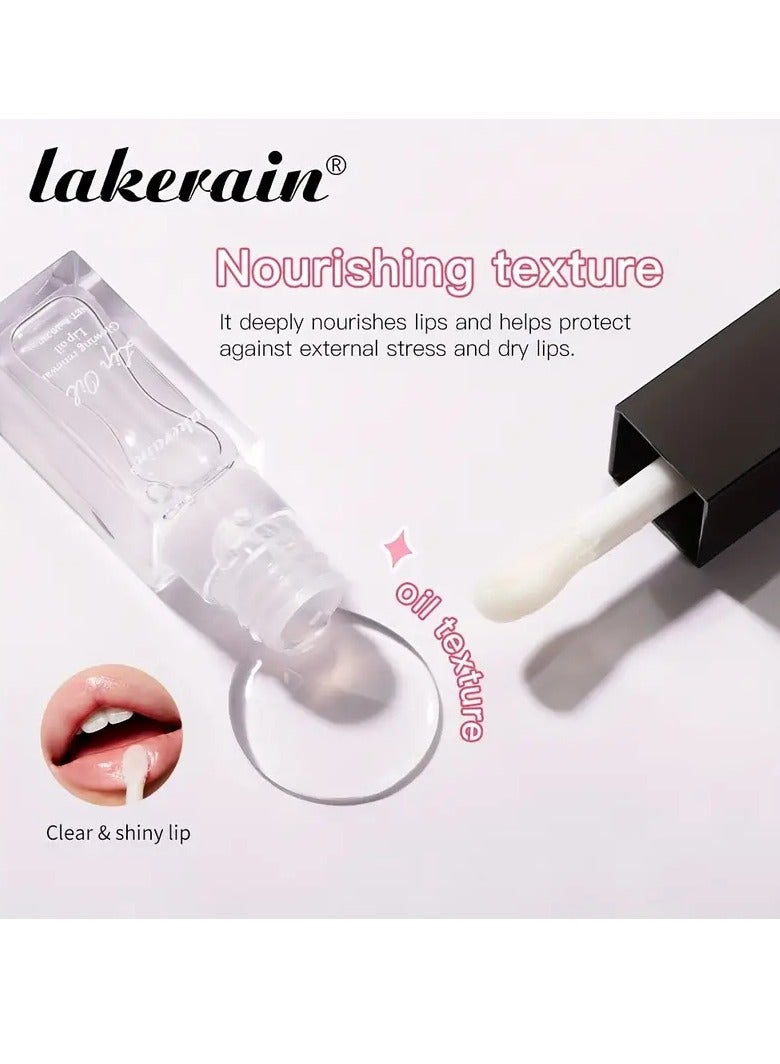 lakerain Glowing Renewal Lip Oil Lip Balm Plumper for Moisturizing Hydrating Softens Lips with Oversized Ultra Plush Applicator Nourishes Repairs Lips and Lightens Lip Lines Lip Gloss Oil Clear 02 - Image 2