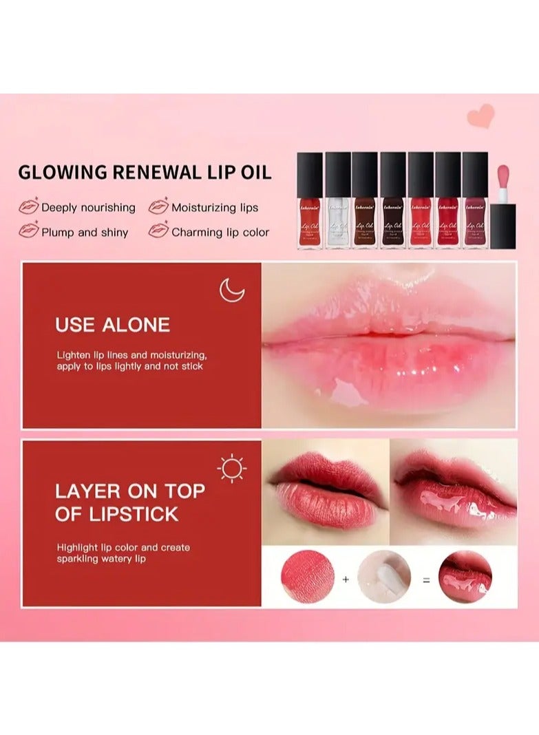 lakerain Glowing Renewal Lip Oil Lip Balm Plumper for Moisturizing Hydrating Softens Lips with Oversized Ultra Plush Applicator Nourishes Repairs Lips and Lightens Lip Lines Lip Gloss Oil Clear 02 - Image 5
