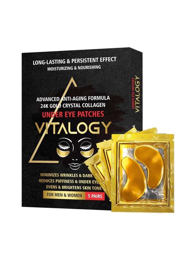 VITALOGY - Under Eye Patches For Dark Circles And Wrinkles | 24K Gold Anti-Aging Mask, Pads For Puffy Eyes & Bags | Collagen Eye Mask With Natural Extracts & Hyaluronic Acid (Pack Of 5 Pairs)  - Image 5