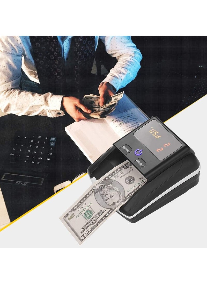 Counterfeit Bill Detector Portable Small Banknote Bill Detector Denomination Value Counter UV MG IR Detection Fake Money Currency Cash Checker Tester Machine for USD EURO DHS