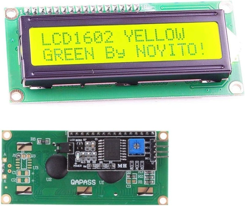NOYITO 1602 16x2 LCD Module Shield Blue Backlight with PCF8574TIIC I2C Driver Serial Interface Compatible with Win OS UNO R3 MEGA2560 (Pack of 2) (1602 IIC Screen Blue) - Image 1