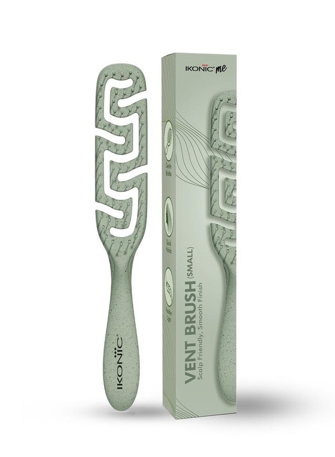 IKONIC Me Small Vent Hair Brush IKM-2121 Eco-Conscious, Wheat Straw Build, Ionic Bristles, Anti-Frizz Detangling, Fast-Drying Airflow, Rounded Tips for Scalp Massage, for Wet & Dry Hair - Jade Green - Image 1