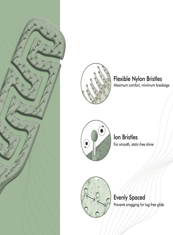IKONIC Me Small Vent Hair Brush IKM-2121 Eco-Conscious, Wheat Straw Build, Ionic Bristles, Anti-Frizz Detangling, Fast-Drying Airflow, Rounded Tips for Scalp Massage, for Wet & Dry Hair - Jade Green - Image 3