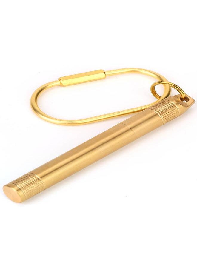 Thoraya - Brass Pill Bottle Holder Compartment Cigarette Toothpick Container Medicine Case with Keyring - Image 1