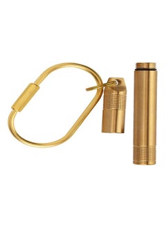 Brass Pill Bottle Holder Compartment Cigarette Toothpick Container Medicine Case with Keyring
