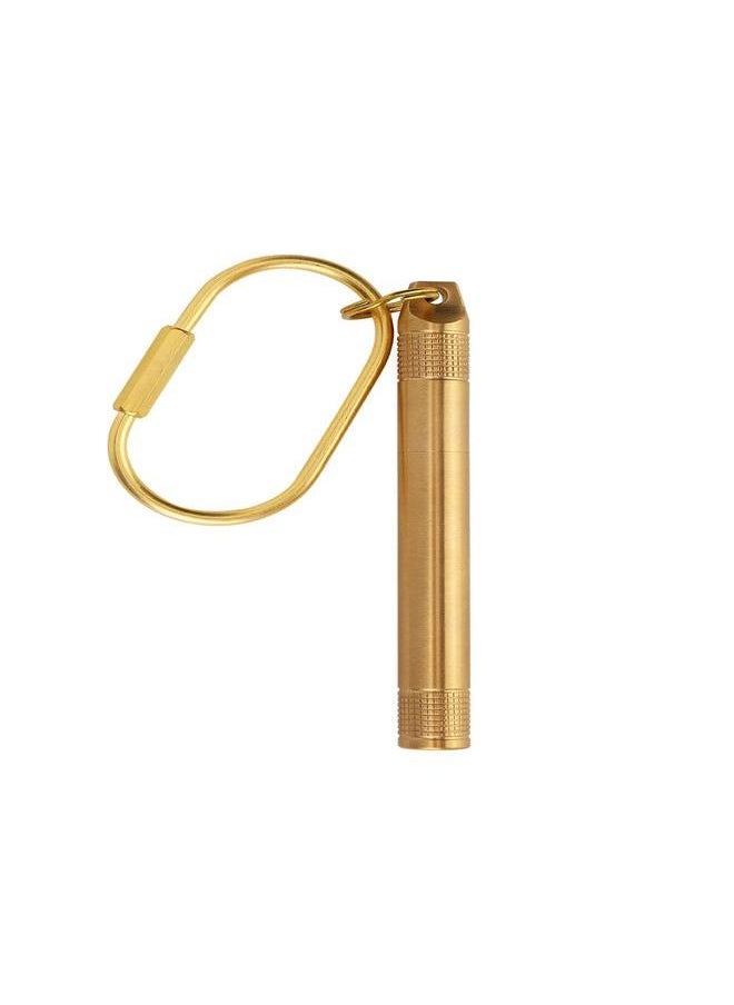 Thoraya - Brass Pill Bottle Holder Compartment Cigarette Toothpick Container Medicine Case with Keyring - Image 1