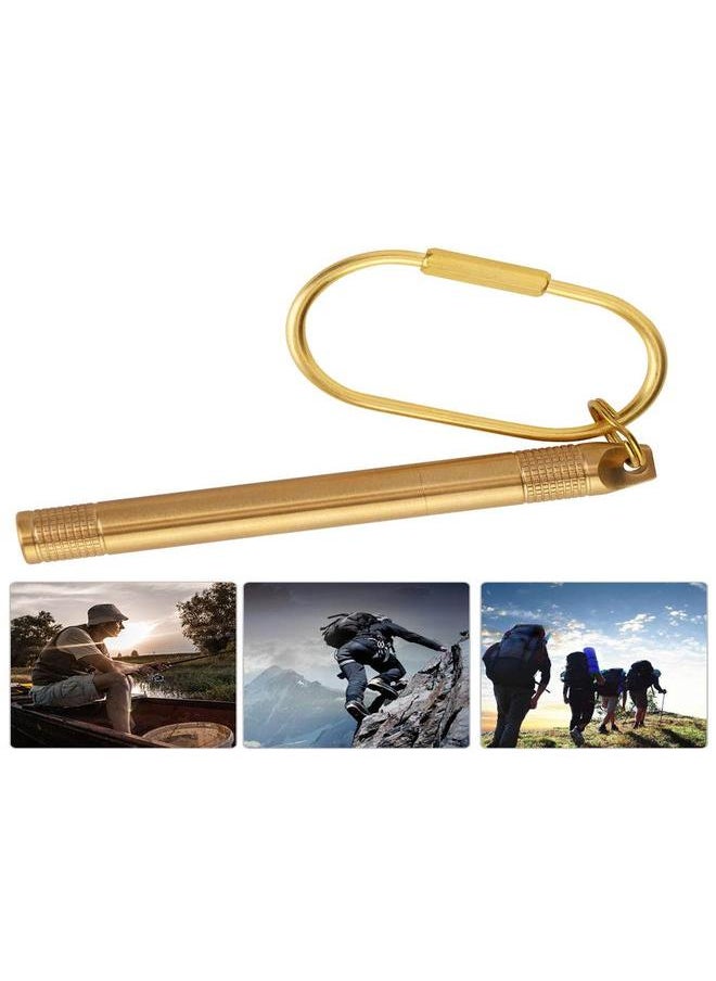 Thoraya - Brass Pill Bottle Holder Compartment Cigarette Toothpick Container Medicine Case with Keyring - Image 1