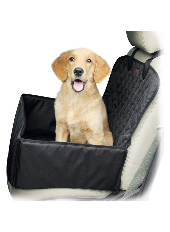 غطاء مقعد السيارة للكلاب غطاء مقعد الحيوانات الأليفة حاملة السيارة واقي معزز مقاوم للماء قابل للغسل غير قابل للانزلاق غطاء مقعد السيارة الأمامي والخلفي مع حزام أمان للشاحنات وسيارات الدفع الرباعي للسفر (أسود) - Image 1