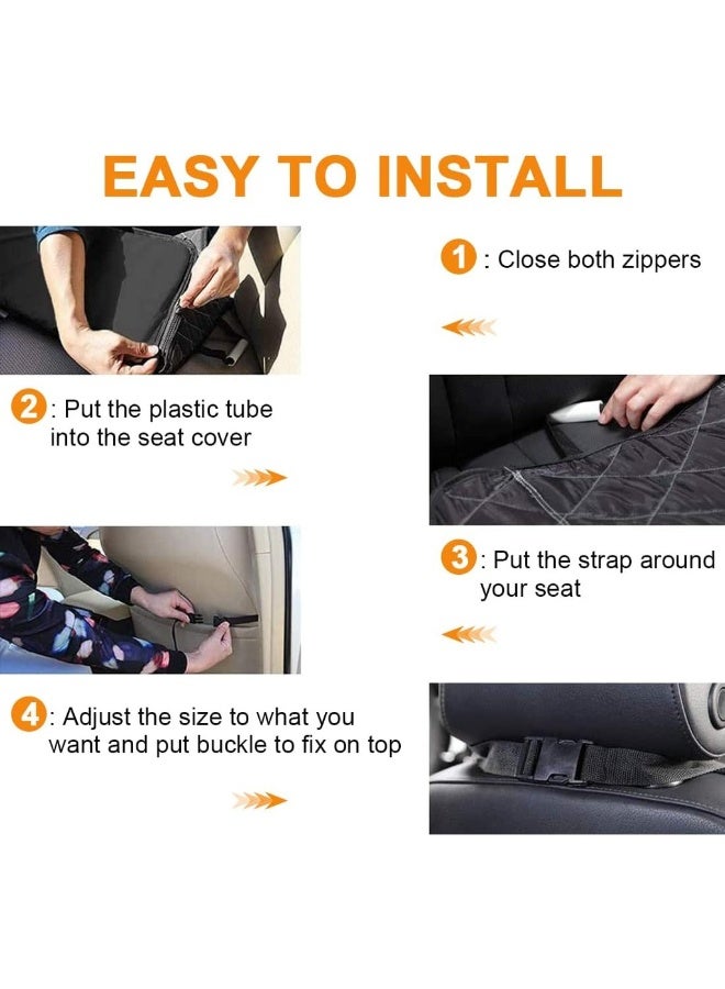 غطاء مقعد السيارة للكلاب غطاء مقعد الحيوانات الأليفة حاملة السيارة واقي معزز مقاوم للماء قابل للغسل غير قابل للانزلاق غطاء مقعد السيارة الأمامي والخلفي مع حزام أمان للشاحنات وسيارات الدفع الرباعي للسفر (أسود) - Image 5