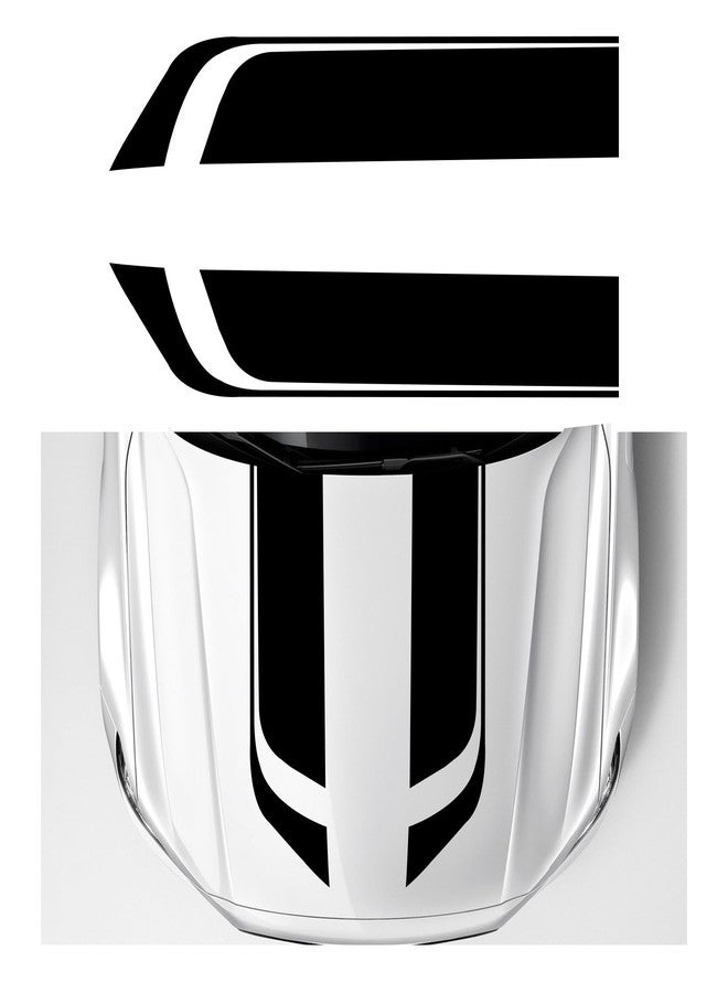 KVAEY Car Hood Decal Sticker, Racing Stripe Graphic Stickers for Auto Body Skirt Roof Hood Bumper, Automotive Exterior Decoration Vinyl Decal for Car SUV Truck, Car Accessories (Black) - Image 1