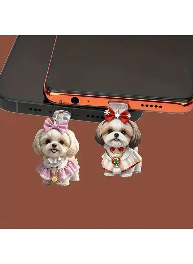 Beijing Dog Design Phone Dust Plug For iPhone And Type C Android Connectors - Image 2