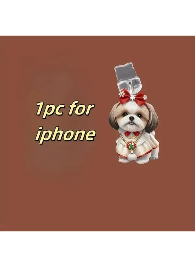 Beijing Dog Design Phone Dust Plug For iPhone And Type C Android Connectors - Image 1