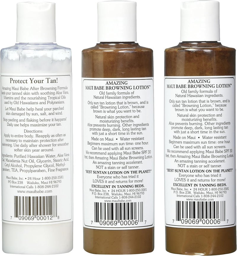 Maui Babe Tanning Pack - 2 Browning Lotions (8 oz each) & 1 After Browning Lotion (8 oz) - Image 2