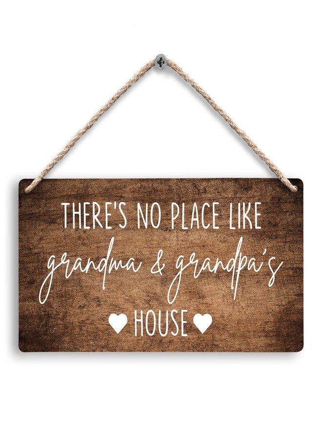 FUGWN Grandma and Grandpa's House Hanging Wooden Signs 12x6, Grandma and Grandpa Gifts, Grandparents Gifts House Wall Decor, Grandkids Welcome Sign Decor Gifts for Grandma and Grandpa Grandparents - Image 1