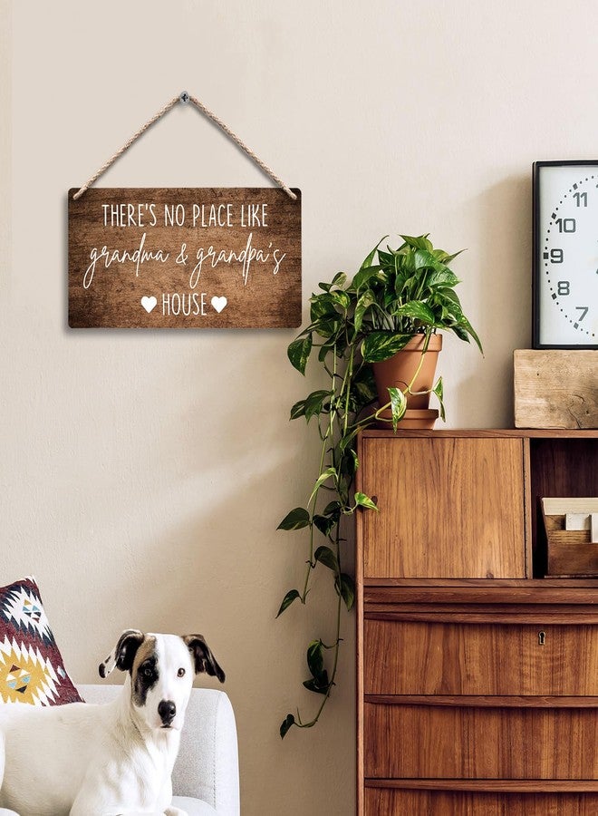 FUGWN Grandma and Grandpa's House Hanging Wooden Signs 12x6, Grandma and Grandpa Gifts, Grandparents Gifts House Wall Decor, Grandkids Welcome Sign Decor Gifts for Grandma and Grandpa Grandparents - Image 2