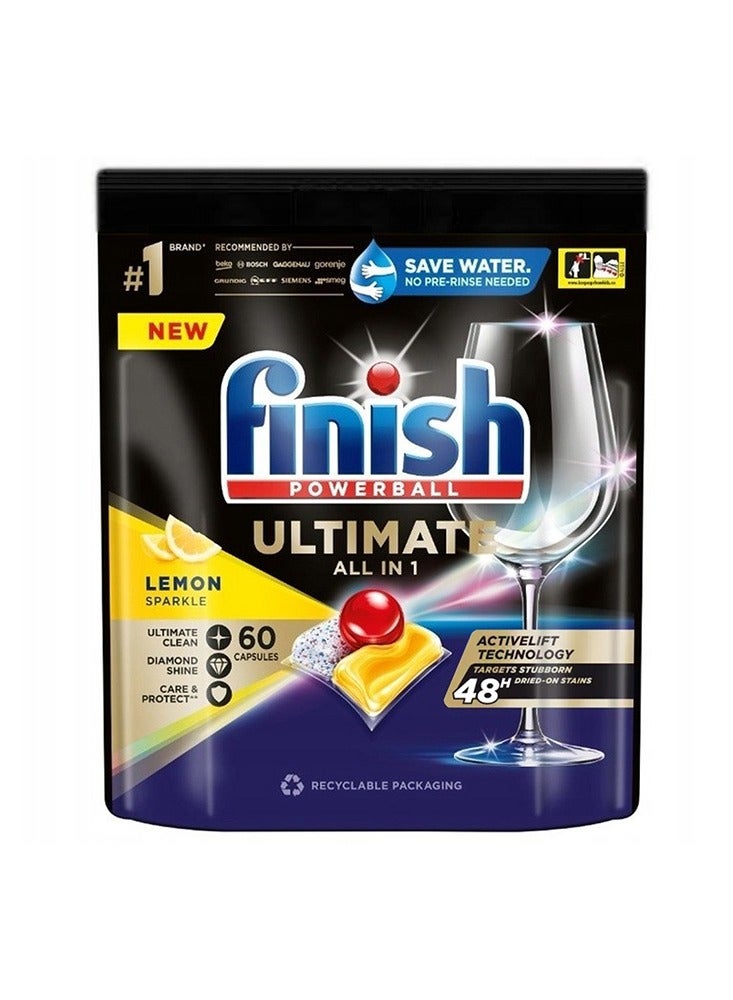 Finish All in 1 Powerball Ultimate Dishwashing 60 Caps 774g - Image 1