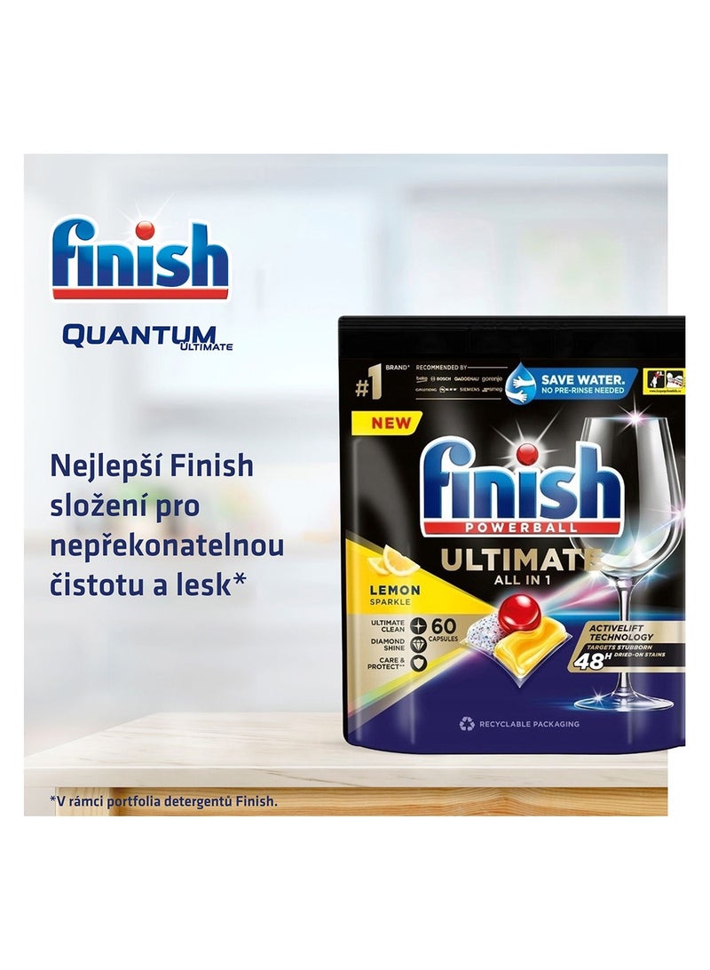 Finish All in 1 Powerball Ultimate Dishwashing 60 Caps 774g - Image 2