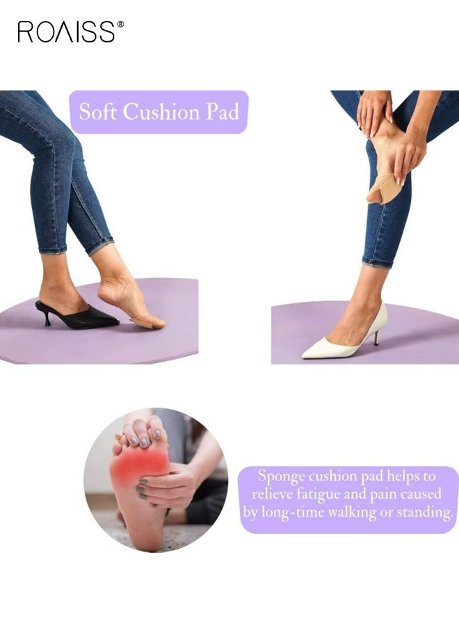 roaiss 4 Pairs Women's High-Heel Socks Invisible Seamless Mesh Toe Socks Anti-Slip, Non-Sliding Ankle Socks Suitable for Flats, High Heels, Skin-Tone - Image 4