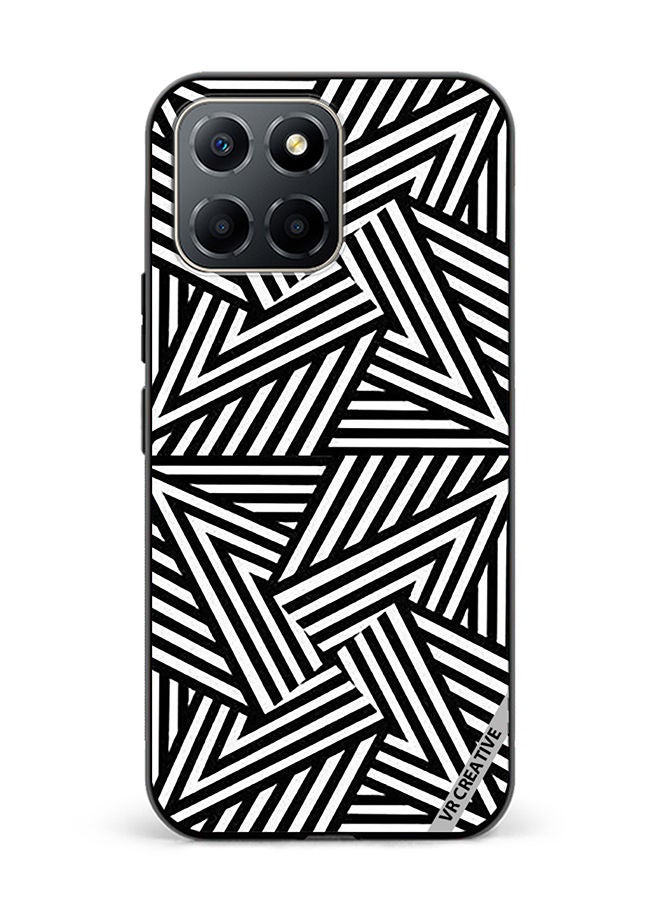 VR CREATIVE غطاء حماية لهاتف Honor X6 بتصميم تجريدي باللونين الأسود والأبيض متعدد الألوان - Image 1