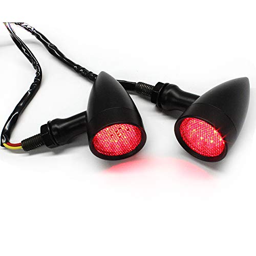 MISS MOLY Black Motorcycle LED Turn Signals Red Light Brake Running Tail Lights Bullet - Image 1