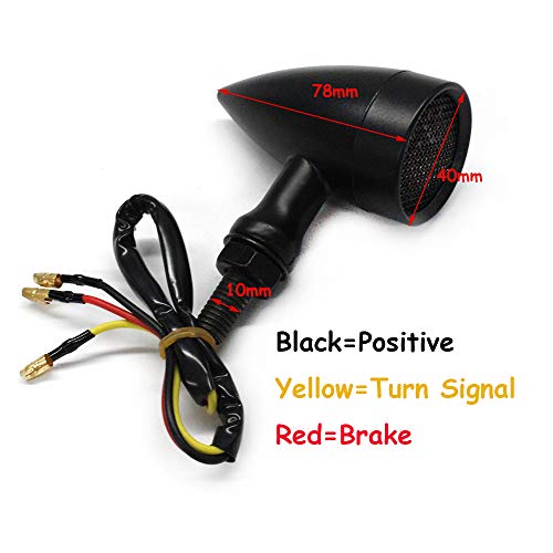MISS MOLY Black Motorcycle LED Turn Signals Red Light Brake Running Tail Lights Bullet - Image 3