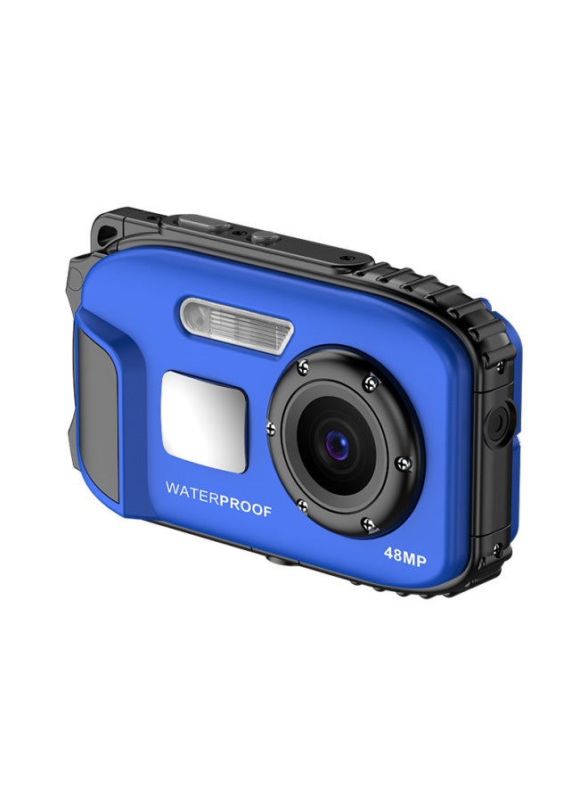 Generic Children Waterproof Diving HD Digital Camera CCD Auto Focus Travel Underwater Camera-Body Color:W01 Blue Standard  - Image 1