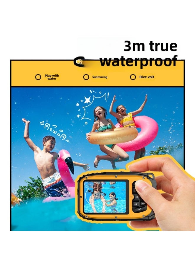 Generic Children Waterproof Diving HD Digital Camera CCD Auto Focus Travel Underwater Camera-Body Color:W01 Blue Standard  - Image 3